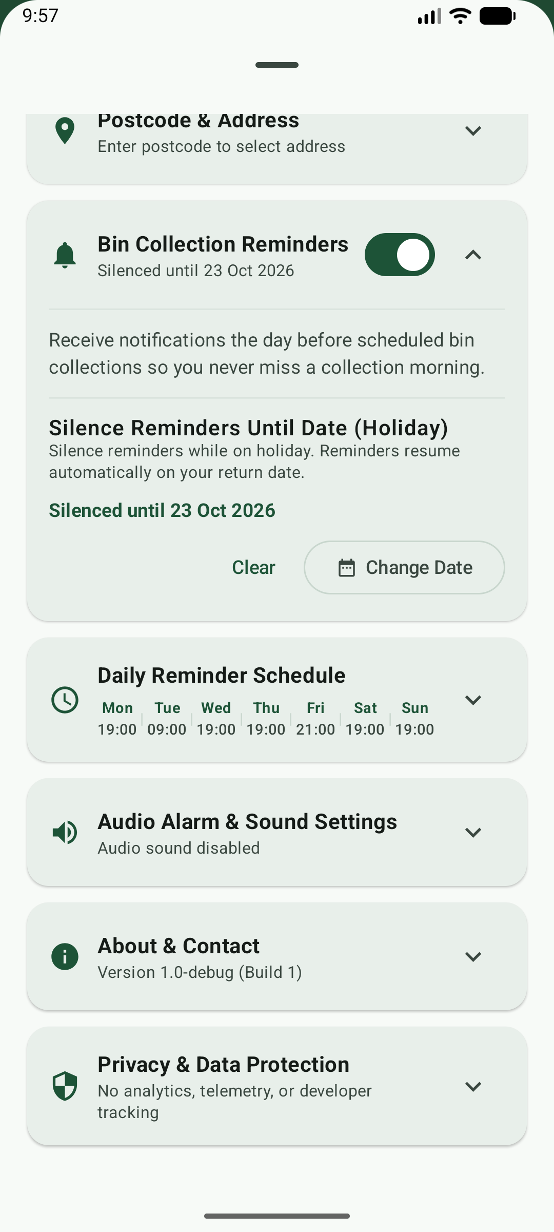 Custom Reminder Settings